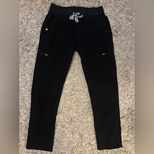 Figs Women’s Black Jogger Scrub Pants with Drawstring- small